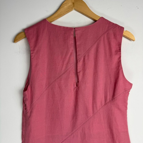 NWT Zara Pink Linen Blend Midi Dress Sz Small Side Slits Boho Chic - Picture 15 of 16
